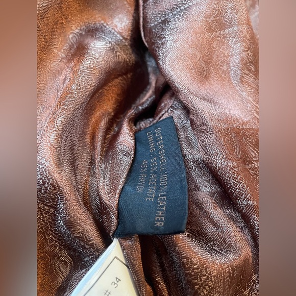 VTG Global Identity GIII Leather Aviator Jacket Women’s Size Small Brown - Picture 9 of 15